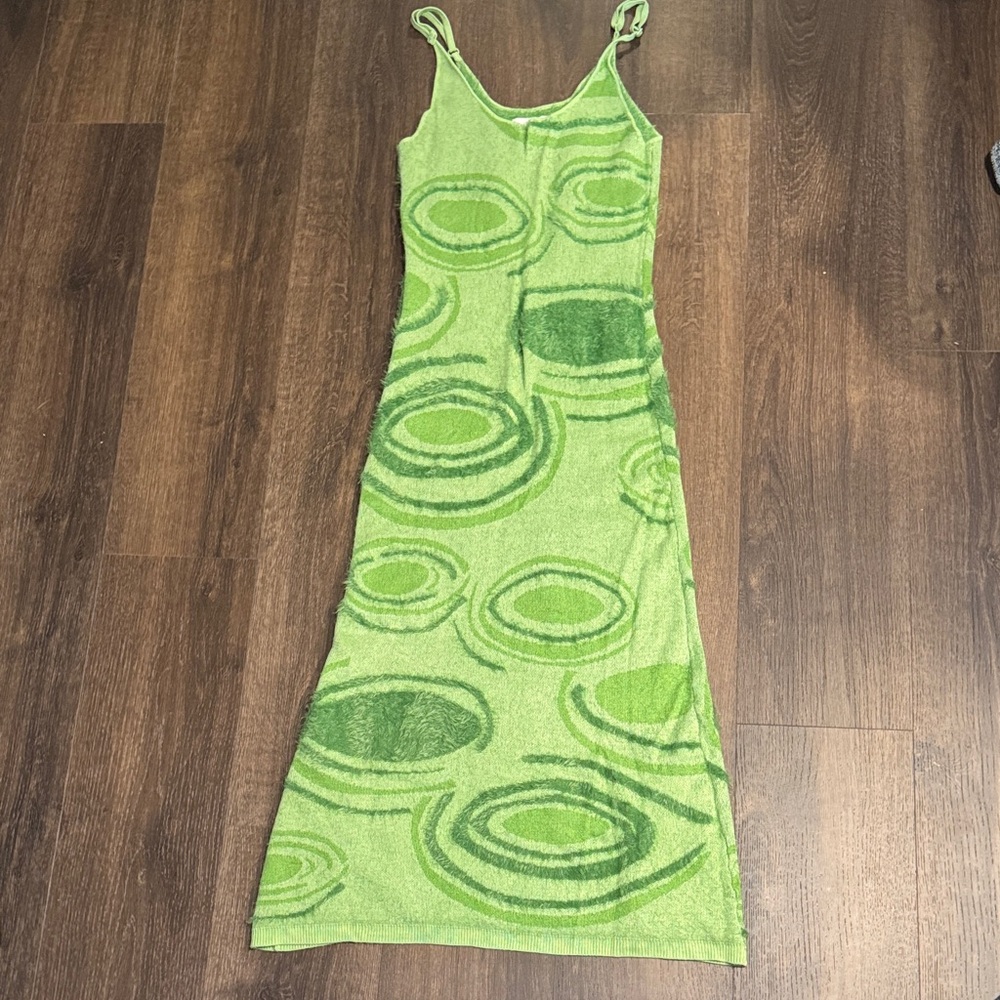 House of Sunny Vibrant Green Patterned Maxi Dress